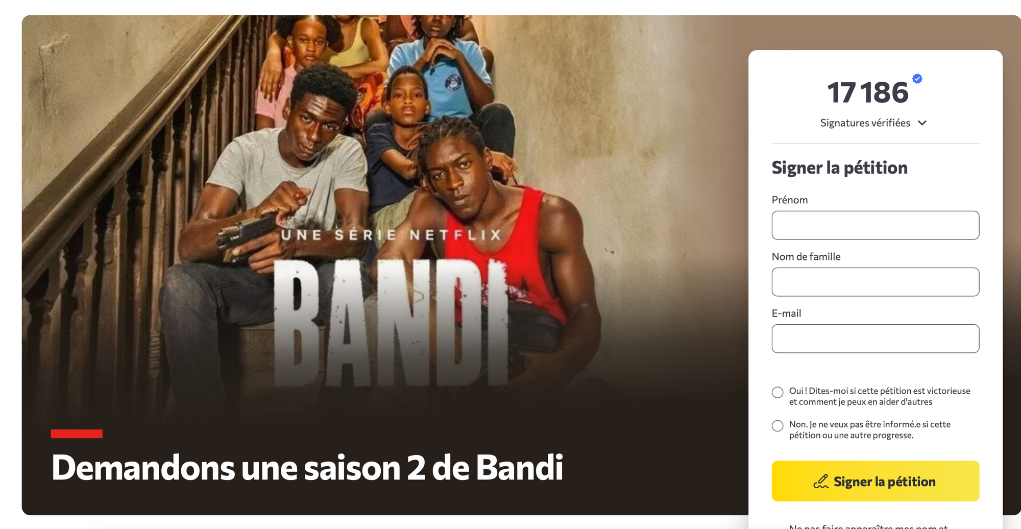 Une pétition pour réclamer une saison 2 de Bandi