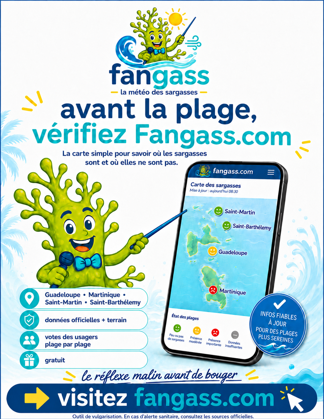 Fangass.com, le site qui aide les Antillais à éviter les sargasses